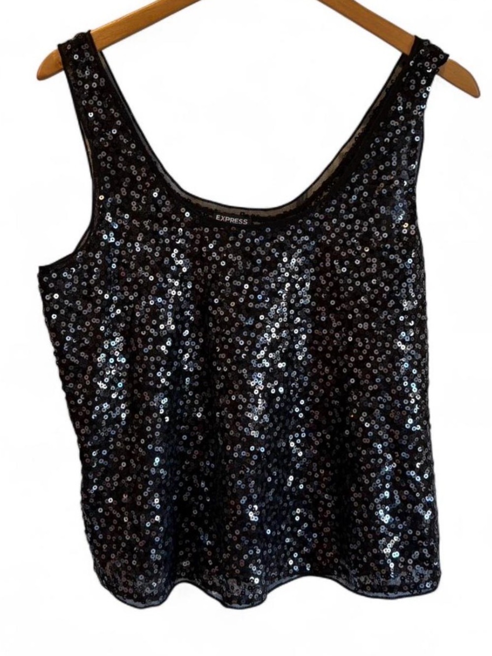 Express Black Sequin Tank Top